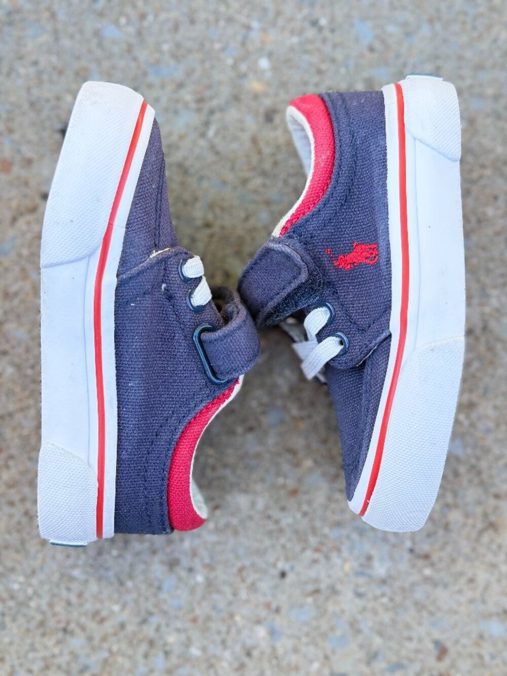 Polo Ralph Lauren Toddler 5 Navy Canvas Sneakers Preppy Coastal Kidcore Y2K 4377